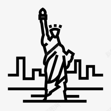 自由女神像美国地标图标图标