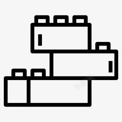 长方形立方体乐高积木立方体积木图标高清图片