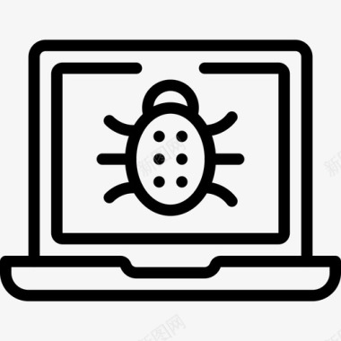 笔记本电脑恶意软件数据安全图标图标