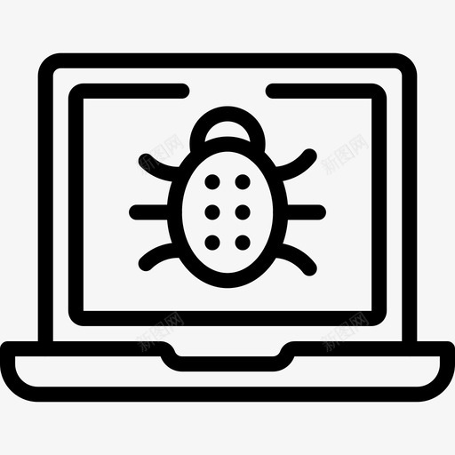 笔记本电脑恶意软件数据安全图标svg_新图网 https://ixintu.com 安全 数据 数据安全概述 笔记本电脑恶意软件