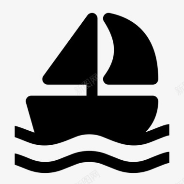 帆船双桅帆船单桅帆船图标图标