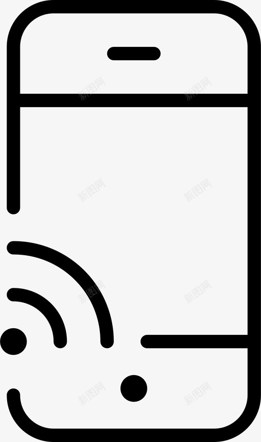 电话连接设备图标svg_新图网 https://ixintu.com 信号 屏薄 手机 波 电话 设备 连接