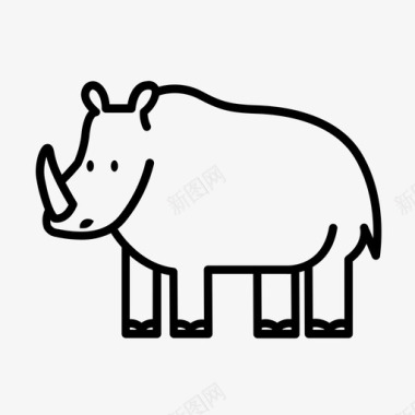 犀牛体黑犀牛草食性图标图标