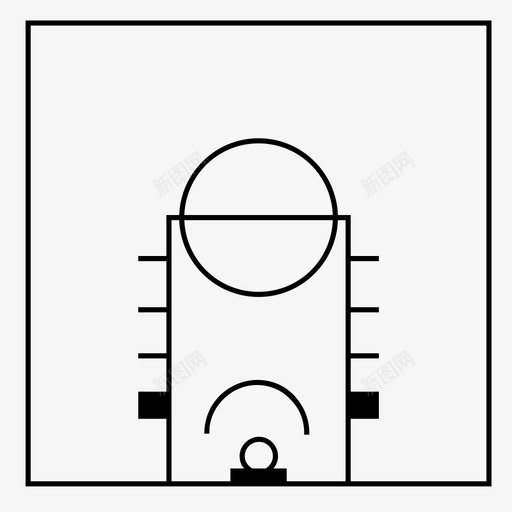 篮球半场图标svg_新图网 https://ixintu.com 篮球半场