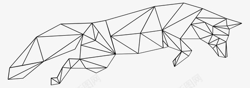 狐狸跳跃低多边形图标svg_新图网 https://ixintu.com 三角形 低多边形 狐狸 跳跃