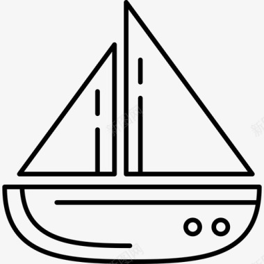 圆形帆船航海图标超薄图标