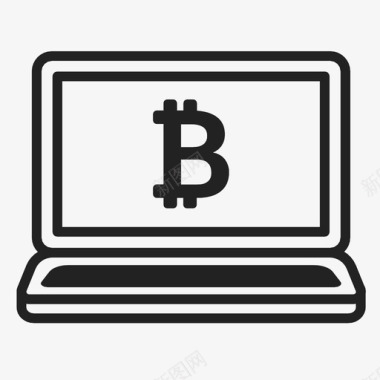 比特币计算机加密货币笔记本电脑图标图标