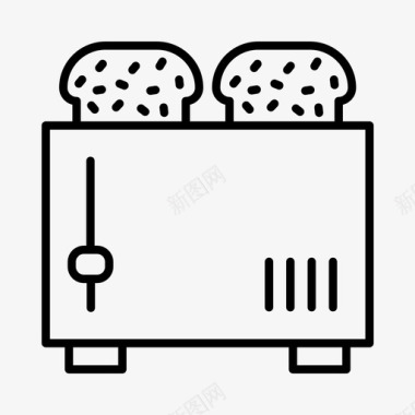 烤面包机电器咖啡馆图标图标