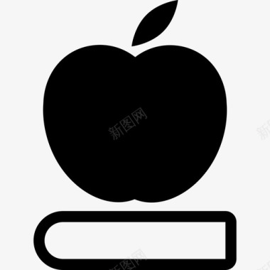 书食物学生用品上的苹果图标图标