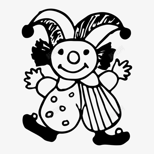 小丑手绘骑师图标svg_新图网 https://ixintu.com 小丑 手绘 素描 骑师