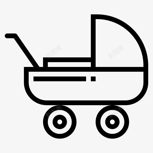 婴儿车童车童年图标svg_新图网 https://ixintu.com 儿童 婴儿车 玩具 童年 童车