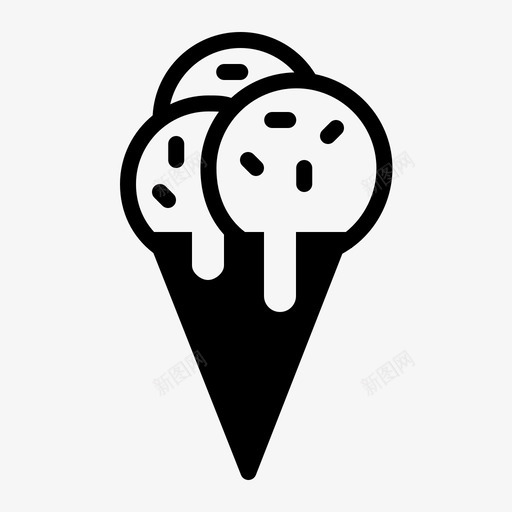 冰淇淋玉米角甜食图标svg_新图网 https://ixintu.com 冰淇淋 玉米角 甜食 食品脂肪雕刻