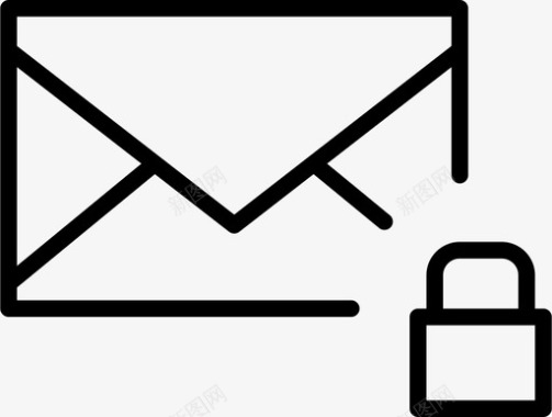 信封带锁邮件图标图标