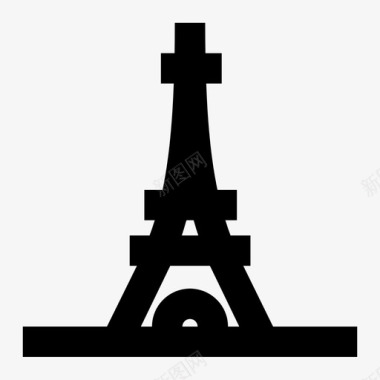 巴黎城市埃菲尔铁塔图标图标