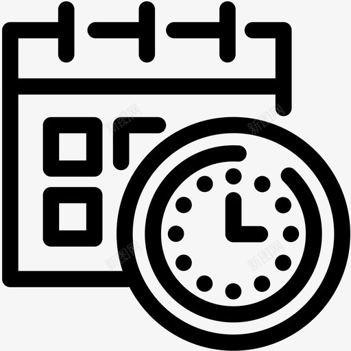 截止日期日历时钟图标svg_新图网 https://ixintu.com 工作时间表 截止日期 效率 日历 时钟 营销大纲