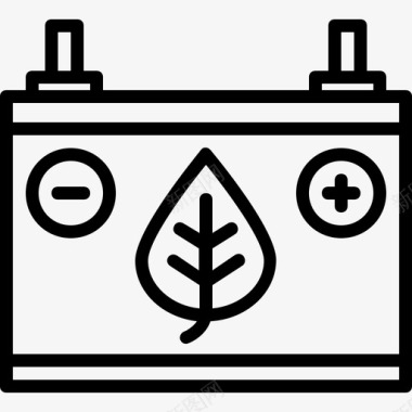 环保电池汽车生态图标图标