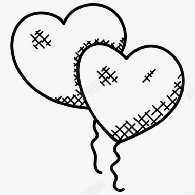 情人节气球心形气球心图标图标