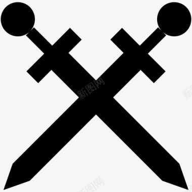 剑攻击交叉剑图标图标