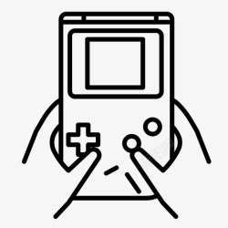 手持玩gameboy游戏手持图标高清图片