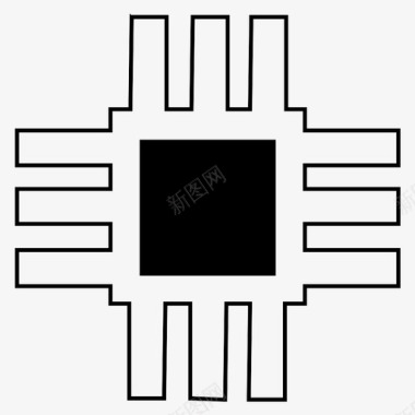 微芯片计算机电子图标图标