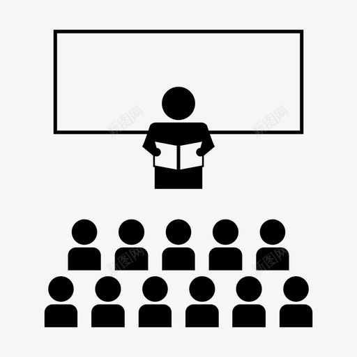 教室黑板讲座图标svg_新图网 https://ixintu.com 学生 教室 教师 演示教学 研究 讲座 黑板