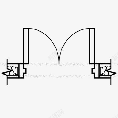 双门建筑详图图标图标