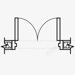 门平面图双门建筑详图图标高清图片