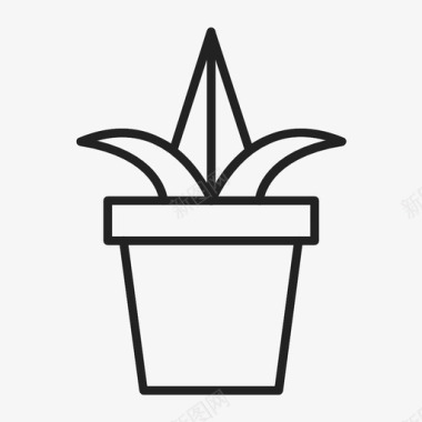 植物花盆多汁图标图标