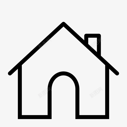 家烟囱房子图标svg_新图网 https://ixintu.com 家 房子 烟囱 用户界面基本的lipo轮廓 索引