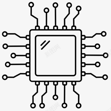 微芯片处理器硬件编程图标图标