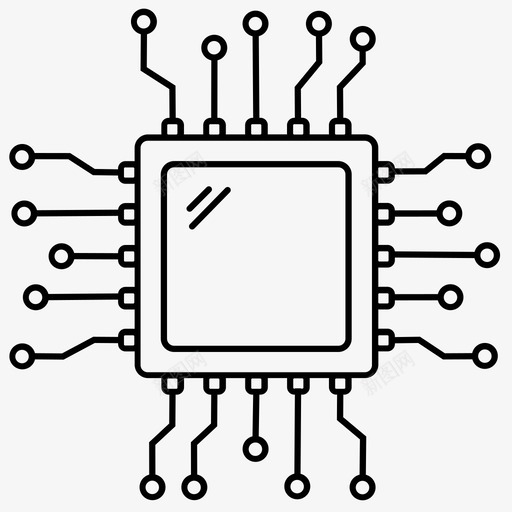 微芯片处理器硬件编程图标svg_新图网 https://ixintu.com 微芯片处理器 硬件 编程