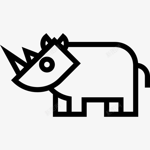 犀牛动物可爱的动物图标svg_新图网 https://ixintu.com 动物 可爱的动物 犀牛