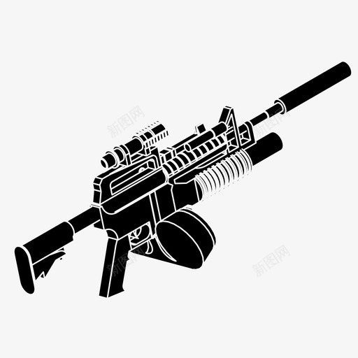 榴弹发射器步枪反击枪图标svg_新图网 https://ixintu.com 反击 战争 枪 榴弹发射器步枪 武器 特警