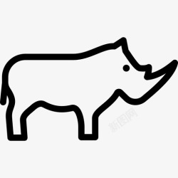 白色犀牛犀牛动物黑色图标高清图片