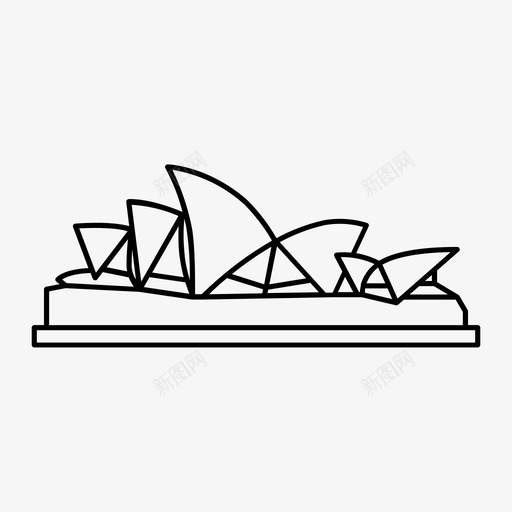 悉尼歌剧院澳大利亚美丽图标svg_新图网 https://ixintu.com 地标 悉尼歌剧院 演出 澳大利亚 美丽 音乐厅