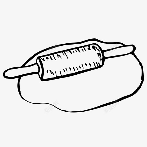 擀面杖擀面团食品图标svg_新图网 https://ixintu.com 手绘 擀面团 擀面杖 素描 食品
