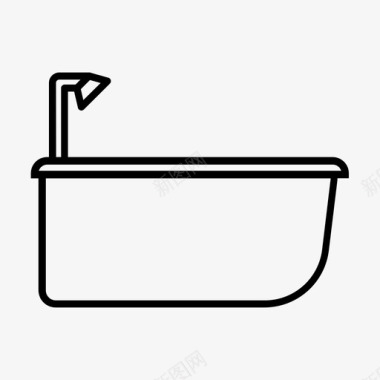 浴缸室内洗涤图标图标