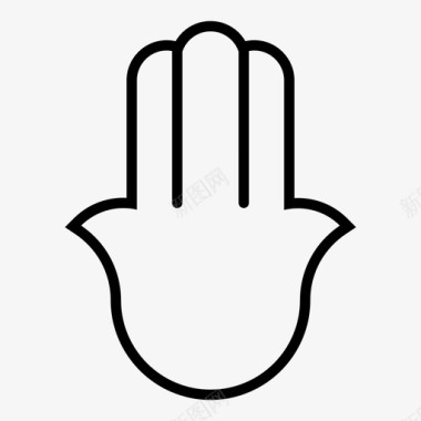 hamsa手护身符手指图标图标