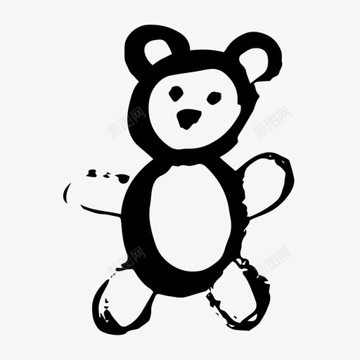 毛绒玩具熊手绘玩具熊图标svg_新图网 https://ixintu.com 手绘玩具熊 毛绒玩具熊