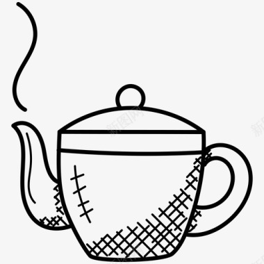 茶壶热饮料水壶图标图标