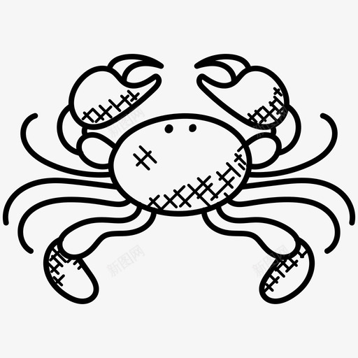 螃蟹食物泥蟹图标svg_新图网 https://ixintu.com 泥蟹 海洋生物 海鲜 螃蟹 食物 食物和饮料涂鸦图标