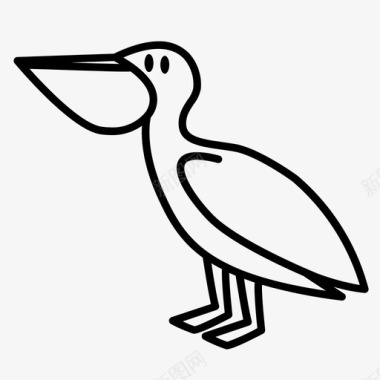 鹈鹕体水鸟图标图标