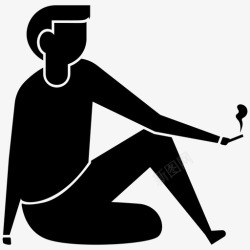 抽烟插图抽烟的男人抽烟的人插图图标高清图片