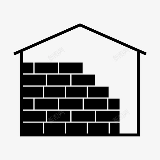 建筑砖墙开发图标svg_新图网 https://ixintu.com 制造 建筑 建造 开发 房屋 砖墙 结构