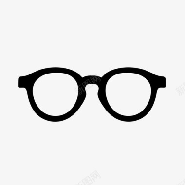 圆形眼镜黑色图标图标