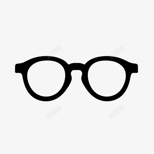 圆形眼镜黑色图标svg_新图网 https://ixintu.com 圆形眼镜 黑色