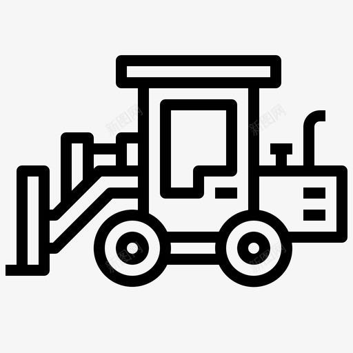 轮式推土机建筑施工车图标svg_新图网 https://ixintu.com 卡车 建筑 挖掘机 施工车 轮式推土机
