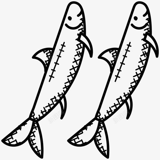 鱼食物健康食品图标svg_新图网 https://ixintu.com 健康食品 海鲜 肉 食品和饮料涂鸦图标 食物 鱼