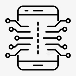 移动处理器移动电子电路处理器图标高清图片