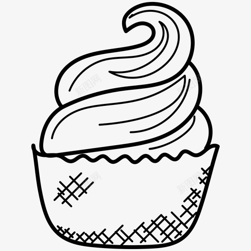 冷冻酸奶甜点营养图标svg_新图网 https://ixintu.com 冷冻酸奶 夏季食品 甜点 营养 软冰淇淋 食品和饮料涂鸦图标